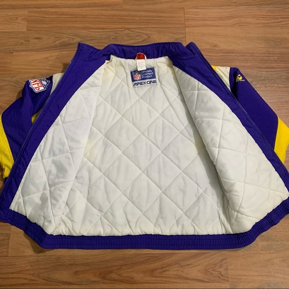 Vintage 90s Minnesota Vikings NFL Football APEX One Sports Jacket Men’s Medium - Picture 6 of 12